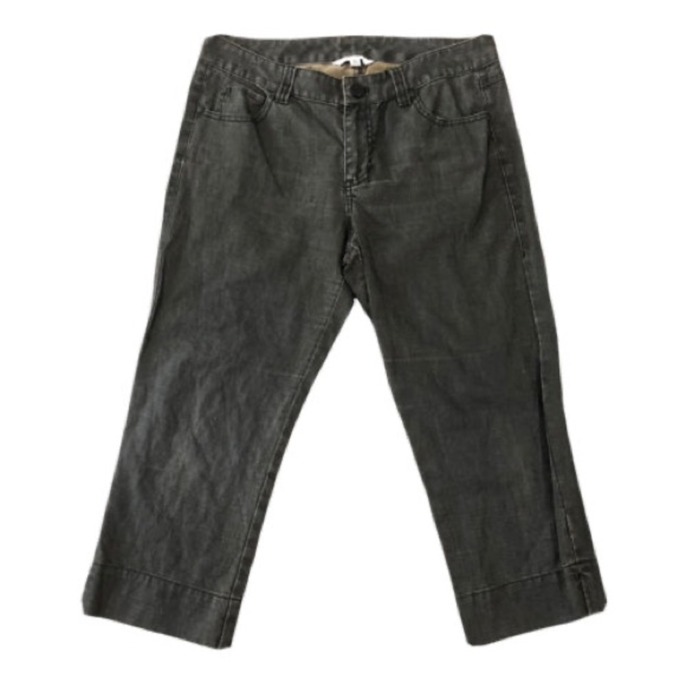 CAbi Black 100% Linen Capri Pants Style 258